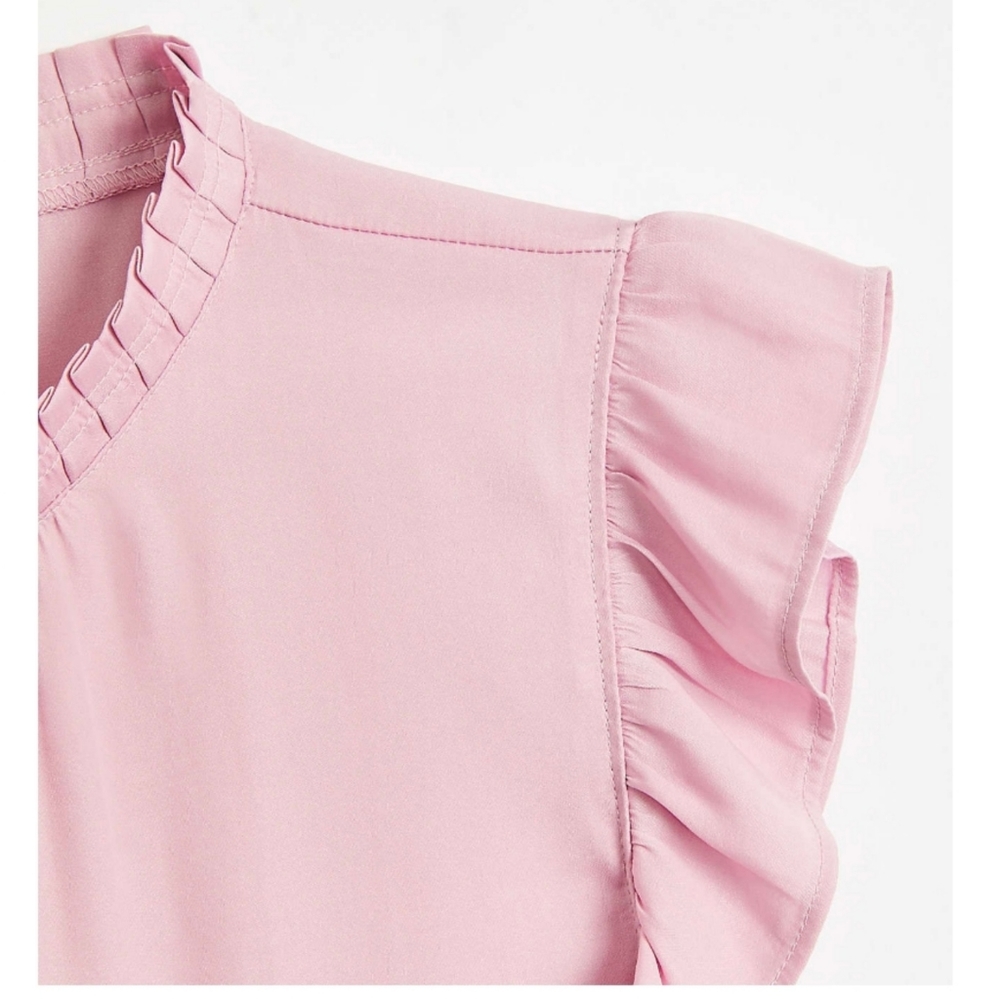 Loft Ruffle Split Neck Top - Picture 2 of 7